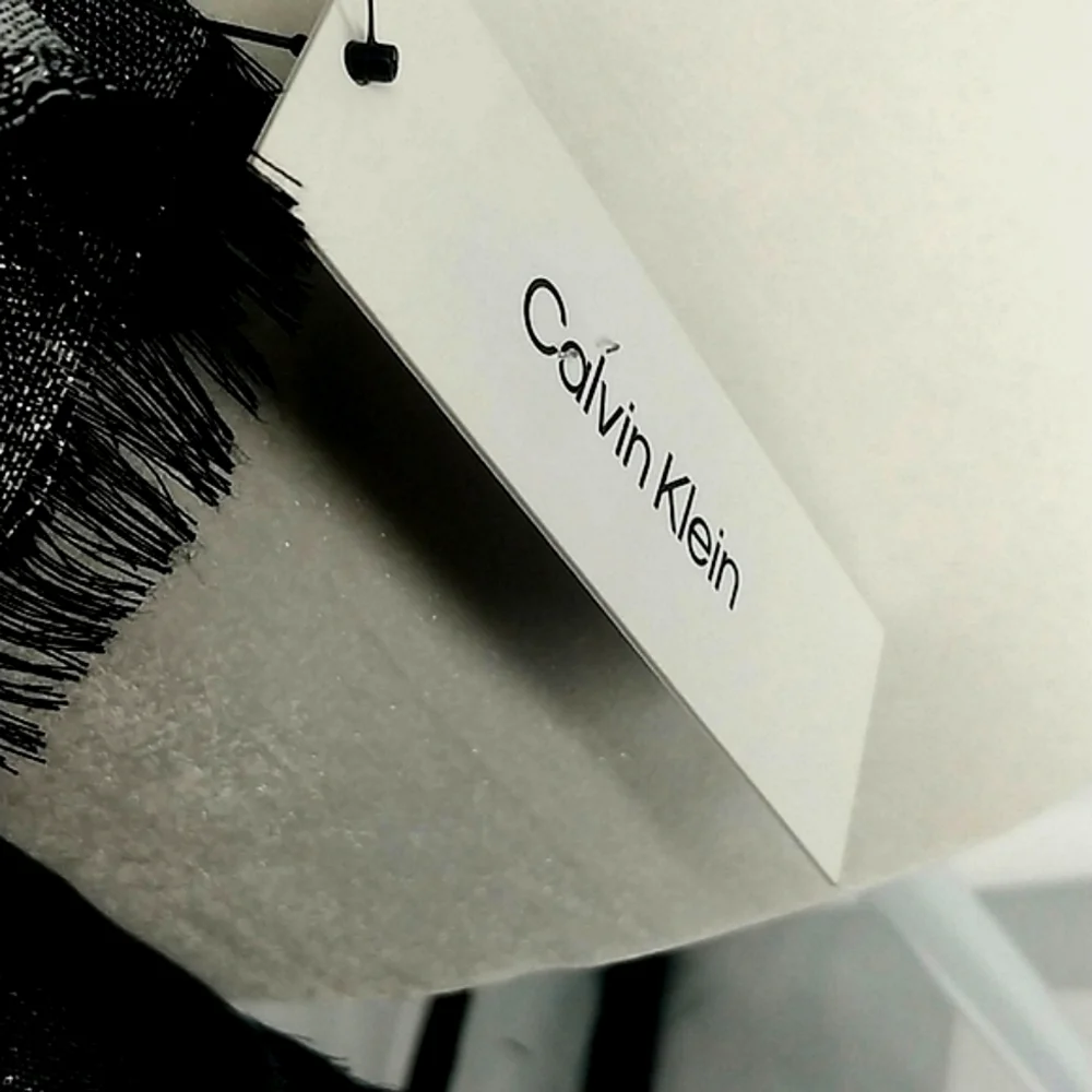 Calvin Klein Black Shimmer Silver Frey Scarf